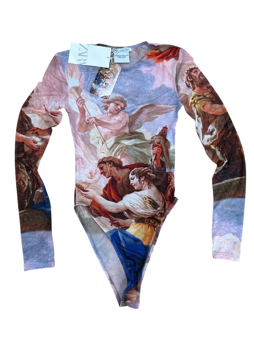 Zara Long-Sleeve One-Piece Bodysuit in Blue, Pink, Cream, Brown, Purple